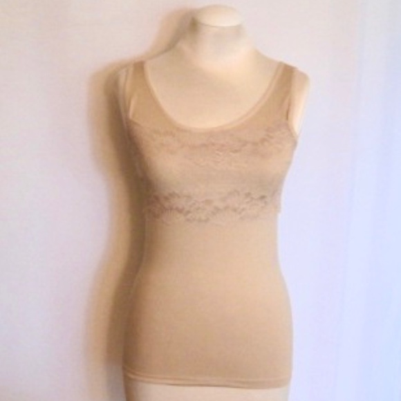 Rhonda Shear Lace Overlay Seamless Tank Top - Picture 2 of 7